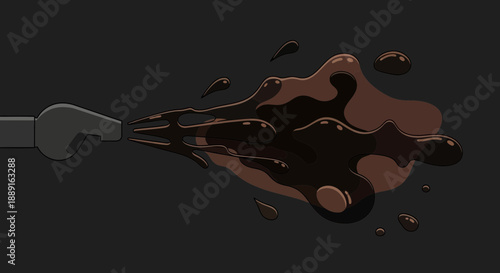 Abstract Chocolate Flowing From Device