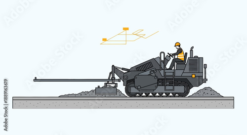 Advanced Road Paving Machine Operator Building New Asphalt Pathways With Precision