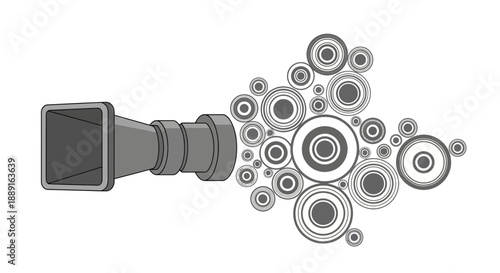 Abstract Sound Wave Dispersion emanating from a Speaker Cone