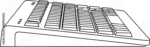 Vector illustration of computer keyboard, black silhouette on white