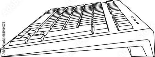 Vector illustration of computer keyboard on white background