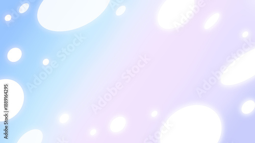 Soft glowing spheres on pastel blue and pink gradient background