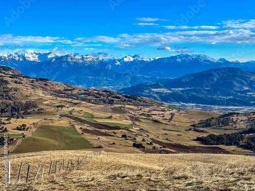Tableau sur toile Peak aerial view from Puy de Manse mountain Hautes-Alpes, France 3