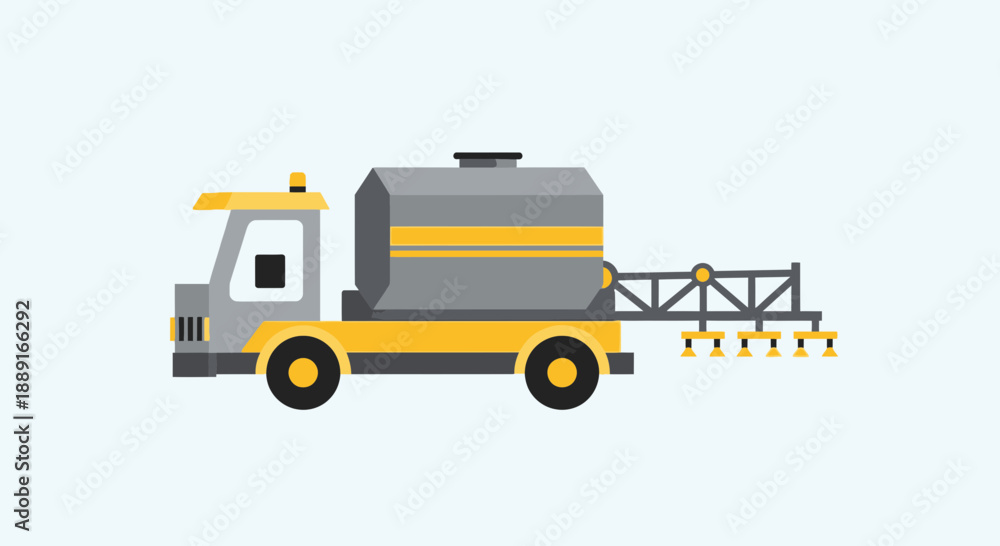 Fototapeta premium Agricultural Sprayer Truck For Crop Care And Field Treatment Illustration