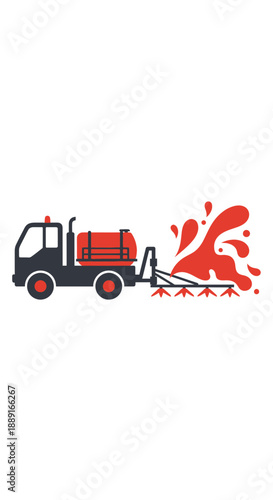 Agricultural Sprayer Truck Applying Liquid Crop Treatment Mechanization Agriculture