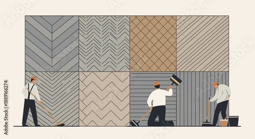 Artisan Crafting Diverse Patterns For Wall Finishes And Home Improvement Projects