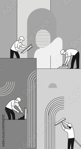 Artisans Crafting Modern Interior Designs With Geometric Shapes And Arches