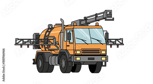 Agricultural Sprayer Truck With Boom And Tank Transportation Vehicle