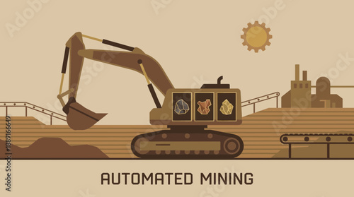 Automated Excavation And Resource Extraction Industry Concept