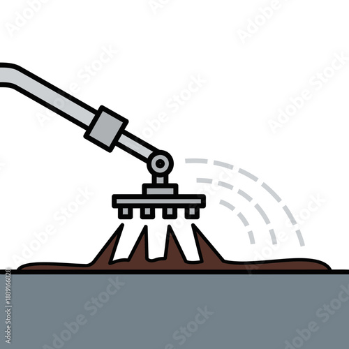 Automated Precision Drip Irrigation System Applying Water To Soil