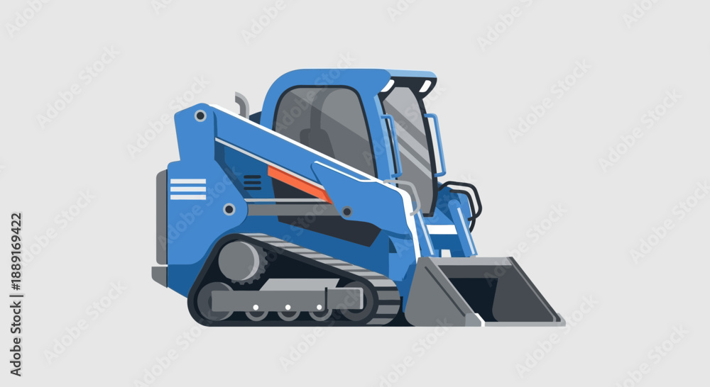 Naklejka premium Blue Compact Track Loader Machine Ready For Work