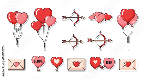Valentine's Day Heart Balloons and Love Messages