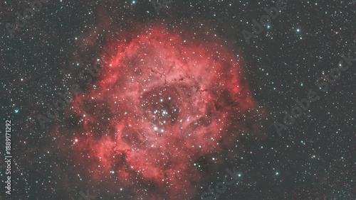 Rosette Nebula NGC 2237 in the winter sky