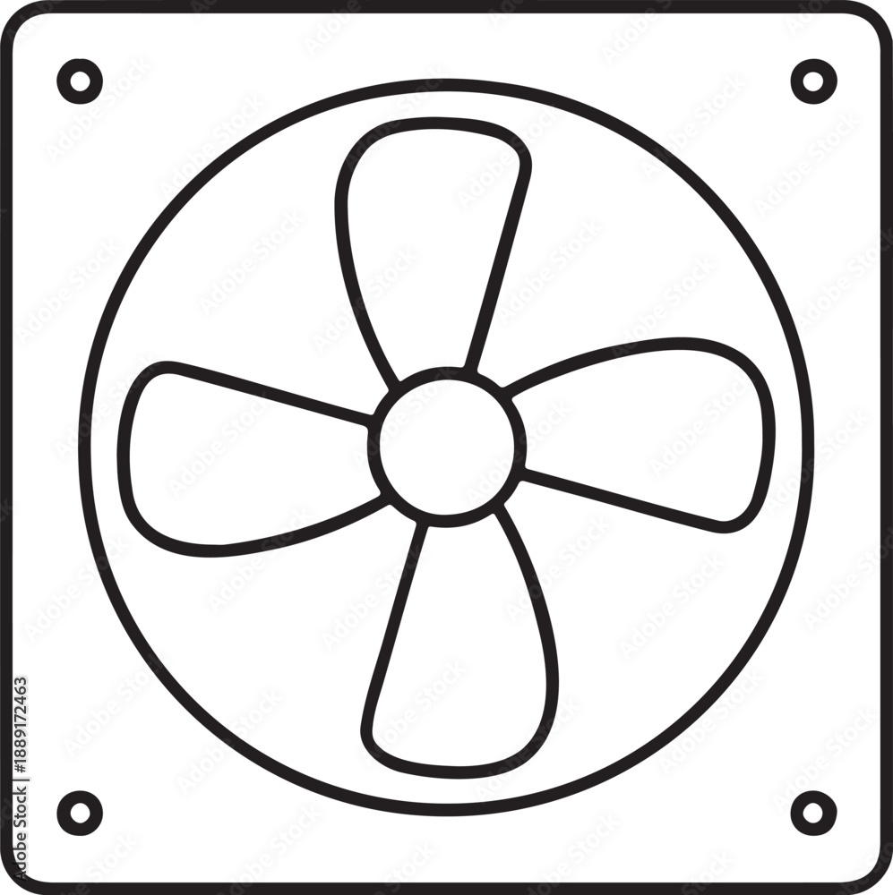 Fototapeta premium line drawing of a computer cooling fan