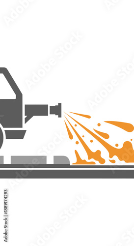 Cleaning Vehicle Spraying Detergent Solution For Surface Sanitization And Maintenance