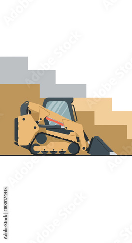 Compact Construction Machine Excavating Earth for Urban Development Projects