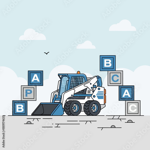 Compact Construction Vehicle Alphabet Blocks Building Site Fun