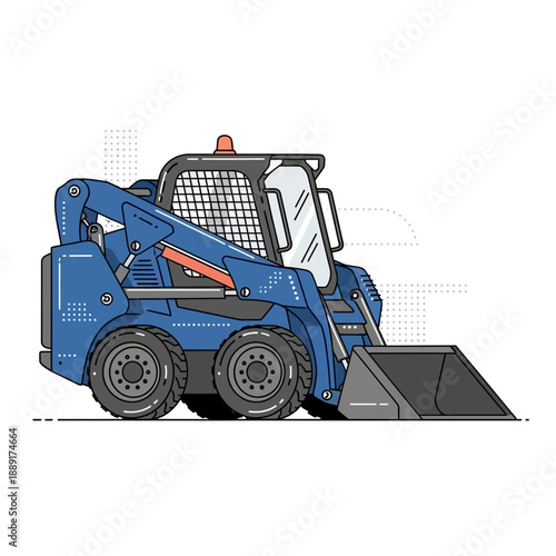 Compact Blue Skid Steer Loader Machine For Construction Projects And Industrial Use