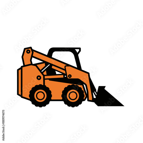 Compact Construction Vehicle Art Illustration Minimalist Industrial Machine Design