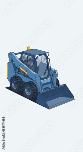 Compact Blue Skid Steer Loader For Construction Tasks