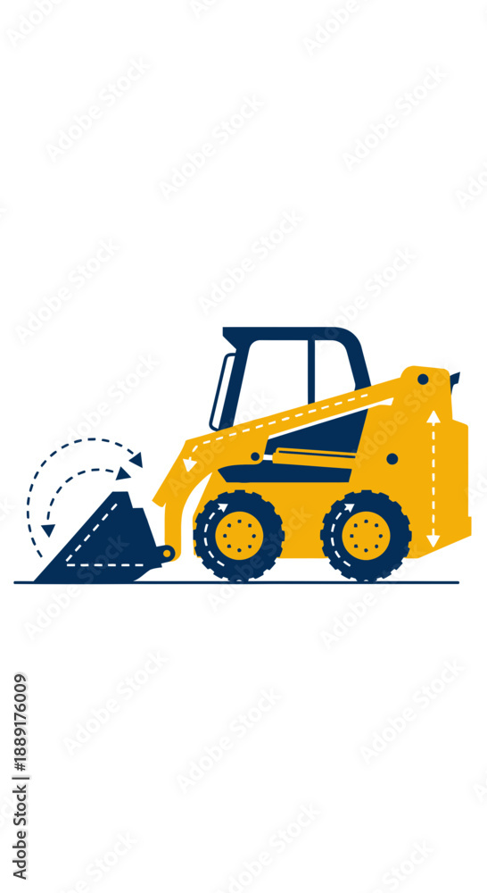 Naklejka premium Compact Construction Vehicle Operations And Load Transfer