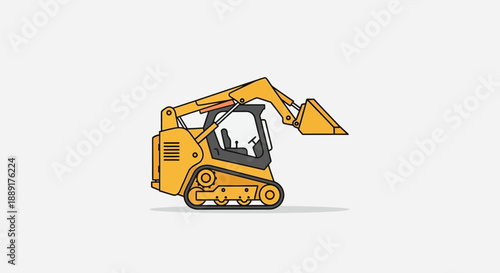 Compact Construction Vehicle With Bucket For Digging And Moving Material