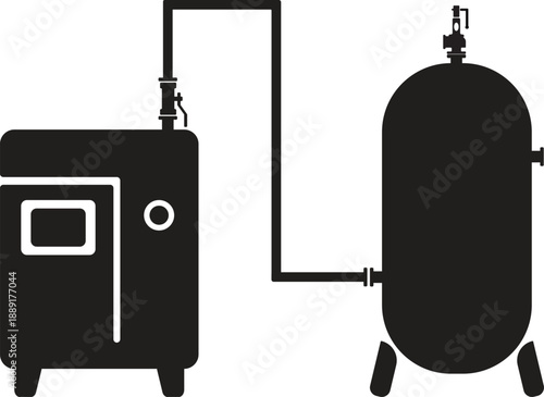 Industrial air compressor system with air receiver