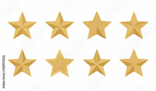 Luxury gold star icon vector illustration for premium award and festive decoration