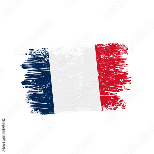 France flag with grunge effect - vector illustration