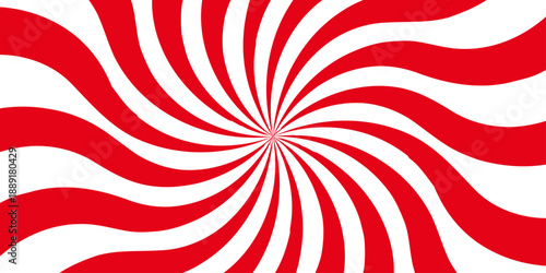 Retro vintage grunge red and white radial burst sunburst ray pattern. Sunburst vector copyspace background. Vintage sunrays illustration swirl line. Abstract circuses, stripe background design.