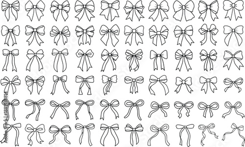 Coquette Ribbon Bow Vector Bundle 