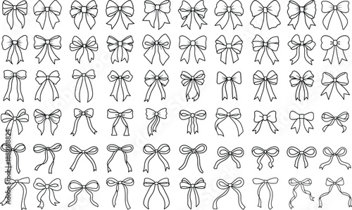 Coquette Ribbon Bow Vector Bundle 