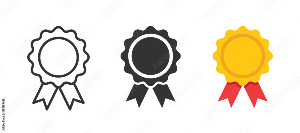 Photography Medal icon set