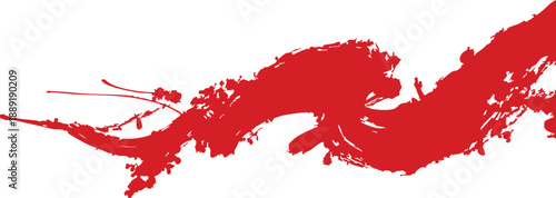 Red paint splatter on white background