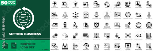 Setup Business Duotone Editable Icons set