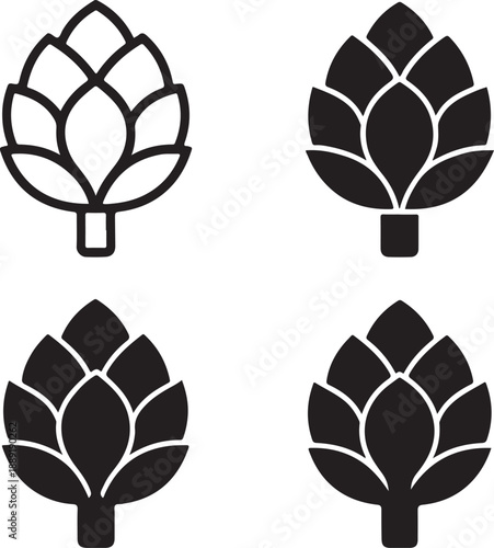 Isolated artichoke icon, artichoke vegetable silhouette, artichoke gourmet produce, fresh organic cooking ingredient, healthy kitchen food, natural vegetable vector