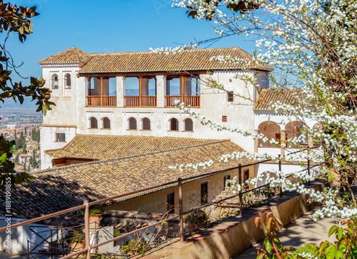 Generalife palace and gardens in Alhambra, Granada, Spain