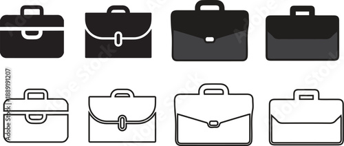 shopping bag icons set