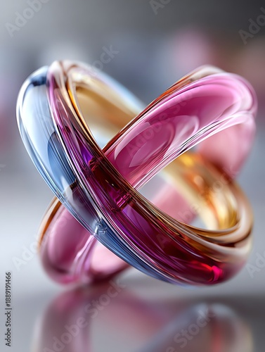 Wallpaper Mural Glossy Translucent Intertwined Ribbon Loops in Vibrant Colors Torontodigital.ca