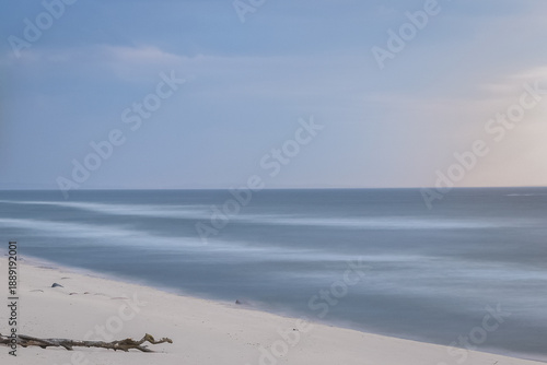Peaceful water landscape in blue color.
