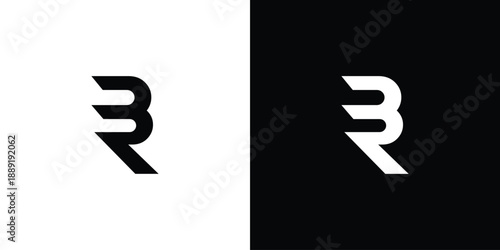 Modern and unique letter BR initials logo design