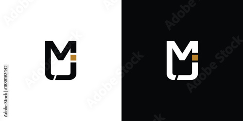 Modern and unique letter MJ initials logo design
