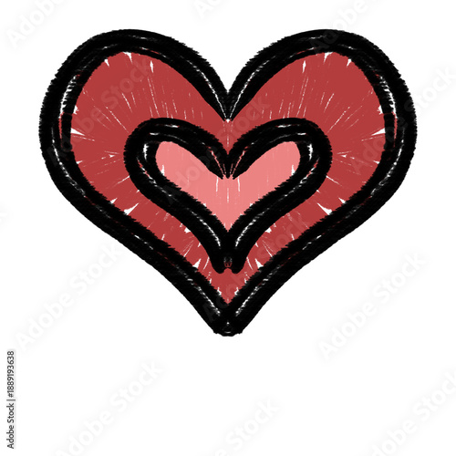 red heart with a heart, valentine's day icon