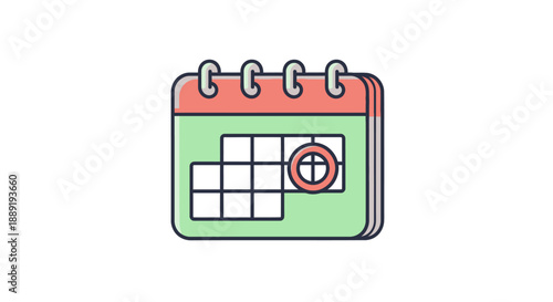 Calendar Icon with Plus Sign for Adding Event or Appointment, isolated white background.