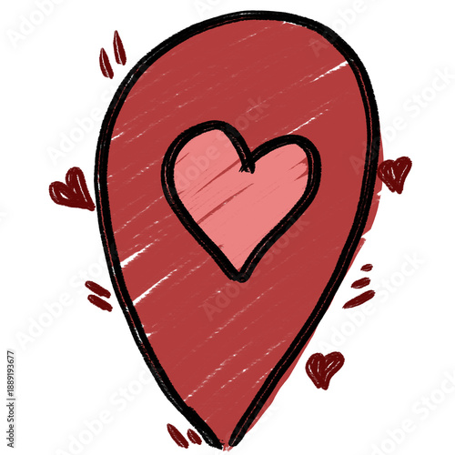 heart location, valentine's day icon