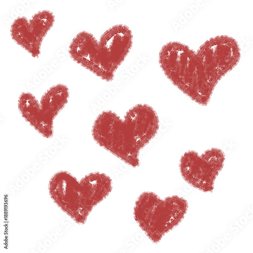 set of red hearts, valentine's day icon
