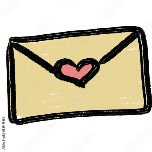 heart in the envelope, valentine's day icon