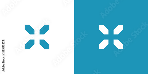 X logo design initials a combination of modern and simple health cross sign