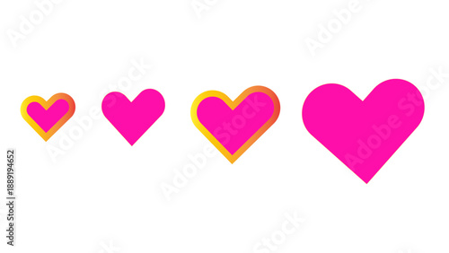 A vibrant 3D illustration of a romantic heart of hearts featuring a creative design made of colorful beads and paper clips as a symbolic Valentine decoration for a passion holiday card