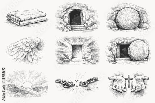 Resurrection and Christian Faith Symbol Sketches